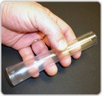 This big tube was formed using two long-stroke side actions, one from each end. The resulting center hole is nearly 6" (147mm) long!