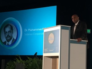 Shaheen Majeed, Marketing Director, Sabinsa Corp. accepting New Hope Network Hall of Legends honor on behalf of his father, Dr. Muhammed Majeed.