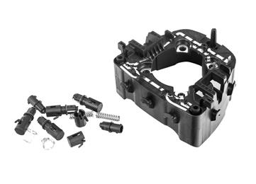 Metal-plastic hybrid moulding.