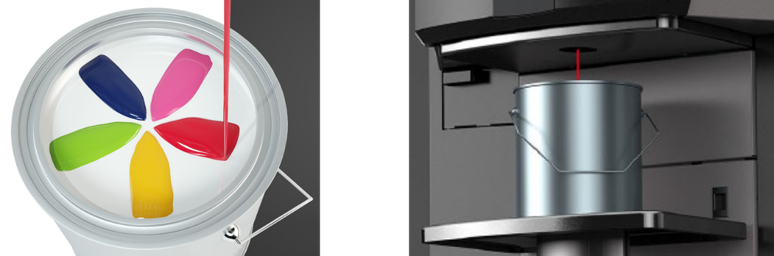 Dispensing colorants from a dispenser in base paint. Learn about the challenges of formulating universal colorants in the Prospector Knowledge Center.