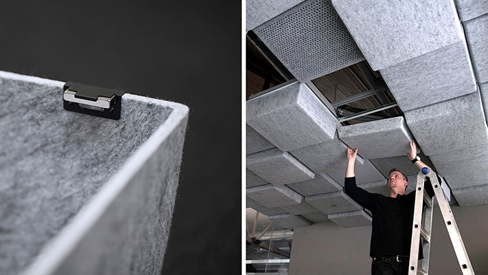 Installation of TURF Ceiling Tiles - learn about innovative plastic designs in the Prospector Knowledge Center.