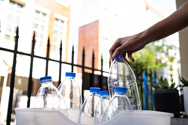 plastic water bottles