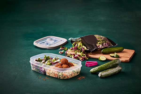 vegetables in different packaging