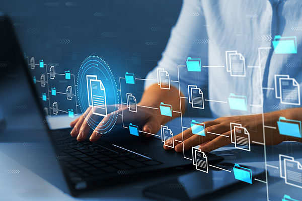 person working on a laptop