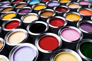 multiple open cans of paint