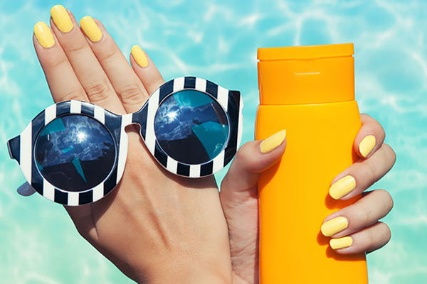 Sunscreen and sunglasses