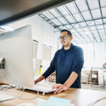 Male worker at a computer