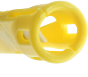 Close up of the end of the WASHtAK with strip in place.