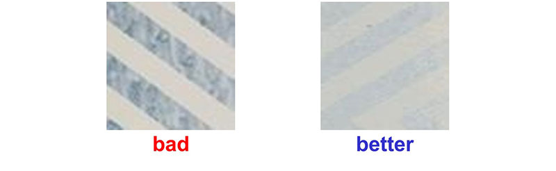 picture showing the Opacity of a coating judged on a black and white card