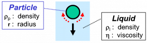 Figure 1 Sedimentation of a solid particle in a liquid caused by gravity-Learn about sedimentation and settling during storage