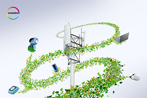 Electrical tower and foliage