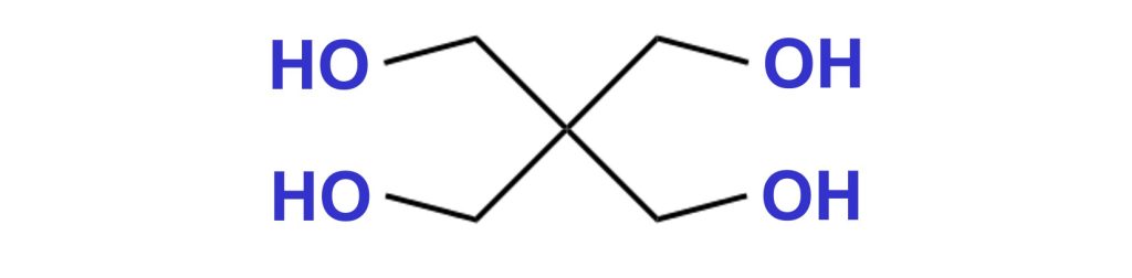 Chemical structure of pentaerythritol.