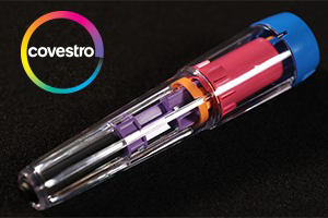 Covestro logo with plastic component
