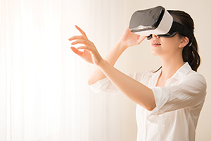 Woman in a VR headset