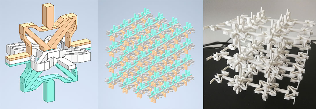 Unit cell made up of structural elements