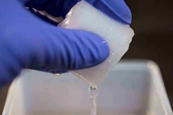 Marshmallow gel for medical use: macroscopic and microscopic image. Learn more about medical silicones in the Prospector Knowledge Center.