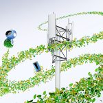 Electrical tower and foliage