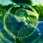 Green plastic bottles