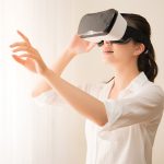 Woman in a VR headset
