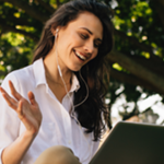Woman on virtual call