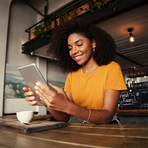 Woman on iPad