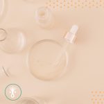 Testing equipment on a peach background