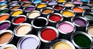 multiple open cans of paint