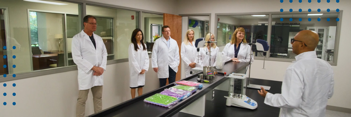 Workers in a lab setting