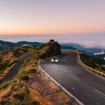 Car on a mountain road
