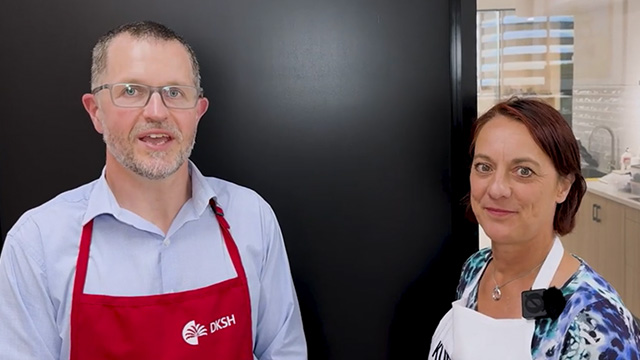 Two formulators outside lab