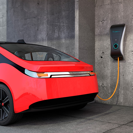 Red EV charging