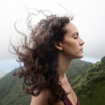Woman wind in hair